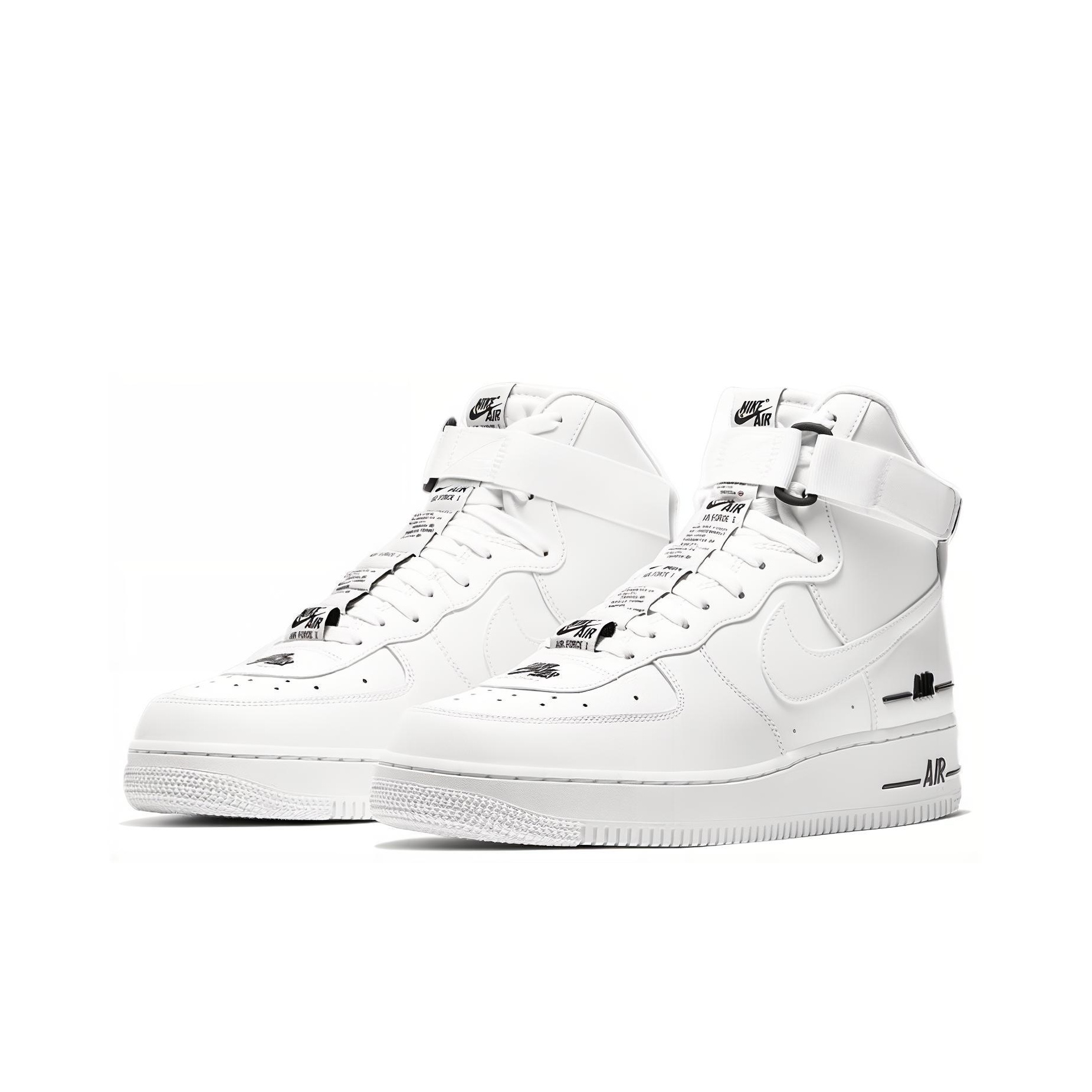 Nike Air Force 1 High Dual Air White Black - POIZON