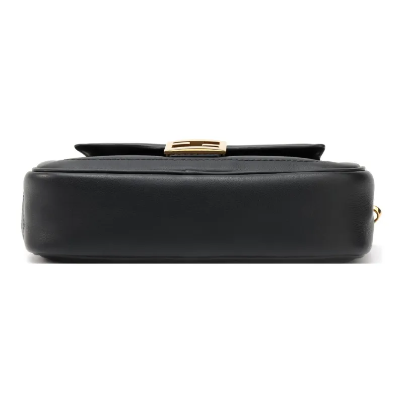 FENDI Leather Crossbody Handbag Shoulder Bag Women's Black-6