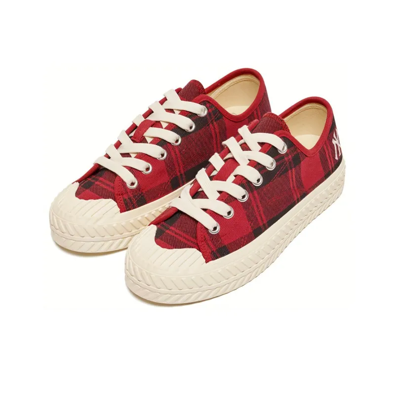 MLB Playball Anti Slip Wear Resistant Low Top Canvas Shoes Unisex Red-2