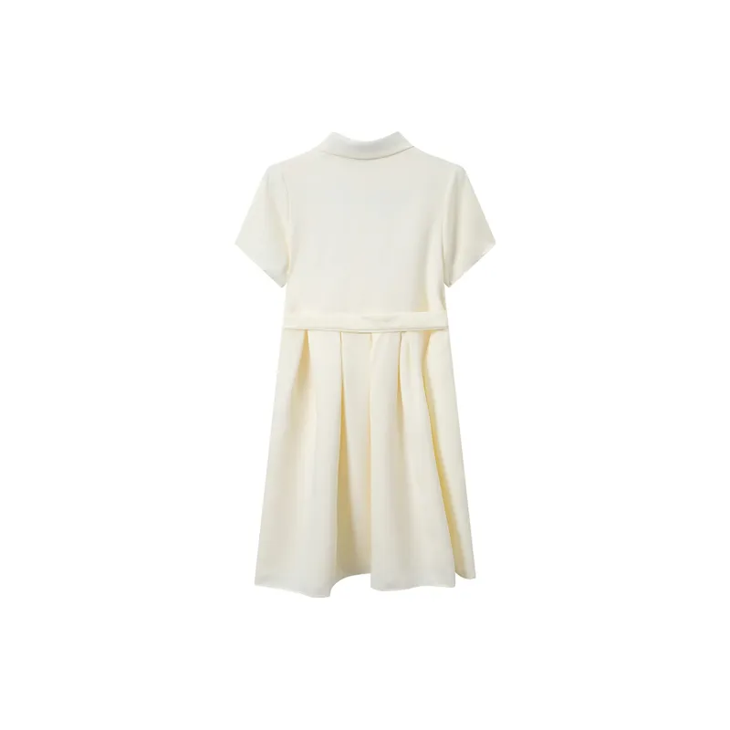 Adeworn Short Sleeved Dress Women's Apricot-1