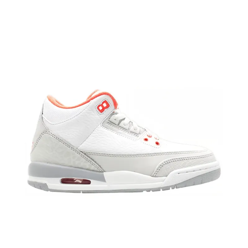 Jordan 3 Retro White Crimson Grey GS-1