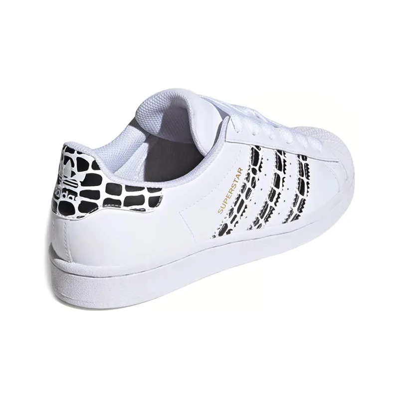 Adidas Superstar White Leopard Stripes Women's-3