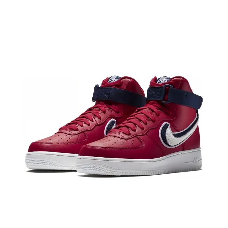 Nike Air Force 1 High 3D Chenille Swoosh Red White Blue-2