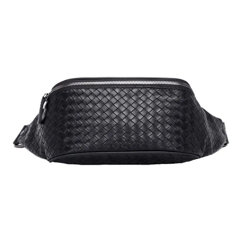 Slazenger Soft Leather One Shoulder Crossbody Bag, Sling Bag, Fanny Pack Regular Unisex Black-0