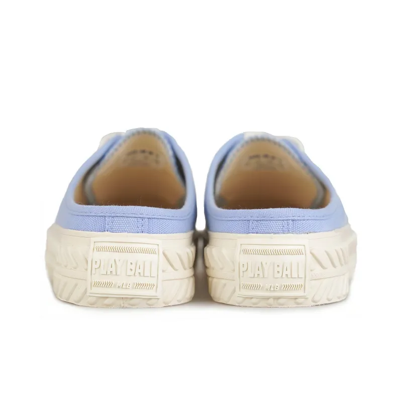 MLB Playball Mule Anti Slip Wear Resistant Low Top Canvas Shoes Unisex Blue-3