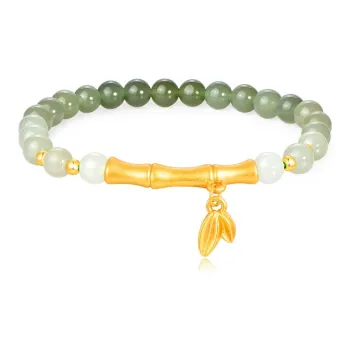 Emerald Dynasty Bracelets Pale Greenish-White Jade Women's