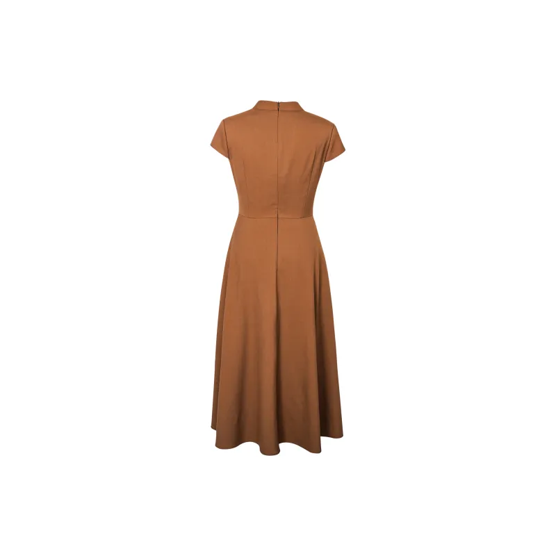ROEYSHOUSE Short Sleeved Dresses Women's Light Caramel-1