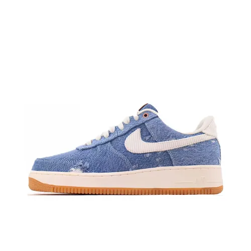 Levis X Nike Air Force 1 Skateboard Shoes Unisex Low-Top Blue