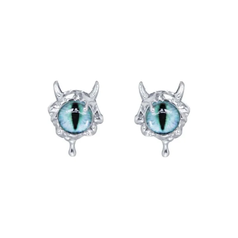 Vegetarian Colored Glaze Stud Earrings Women's-0