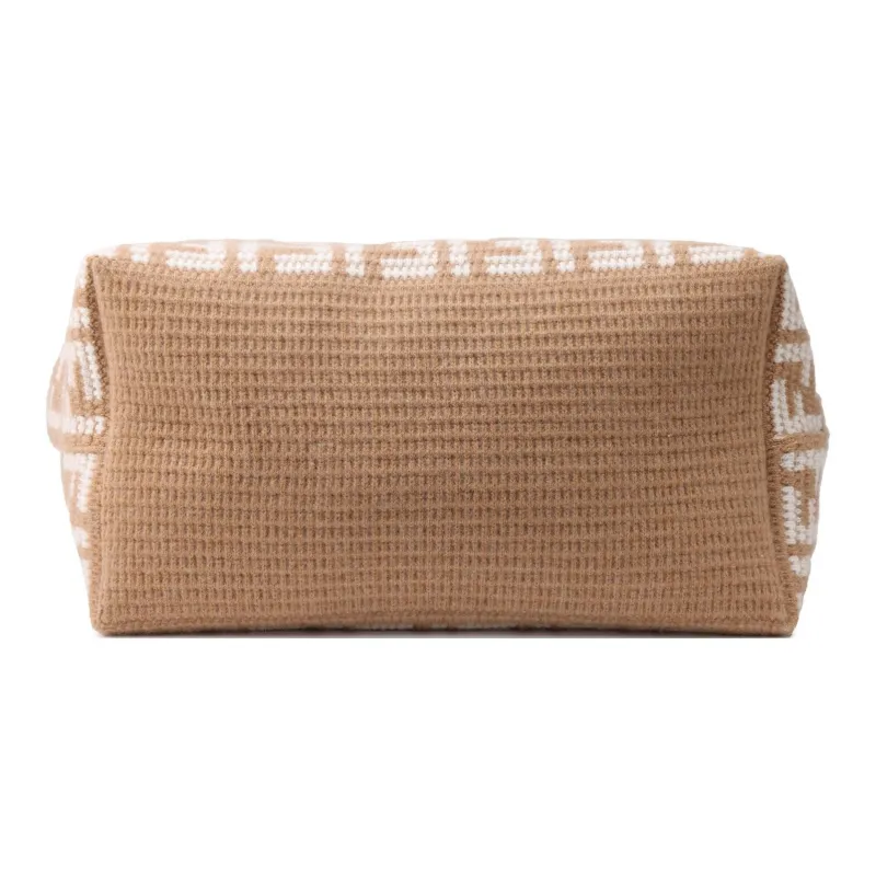 FENDI Cashmere Tote Bag, Shopping Bag, Handbag Tubas Women's Brown-6