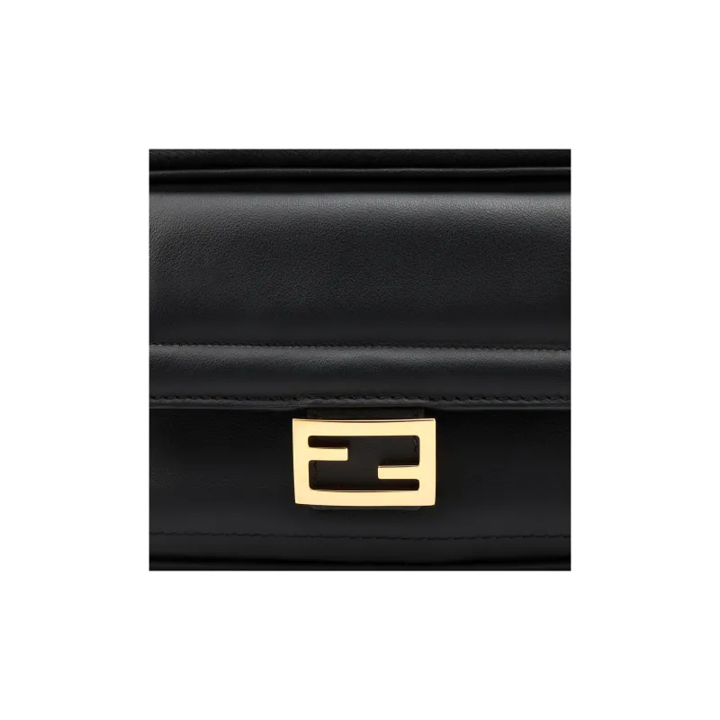 FENDI Leather Crossbody Handbag Shoulder Bag Women's Black-8