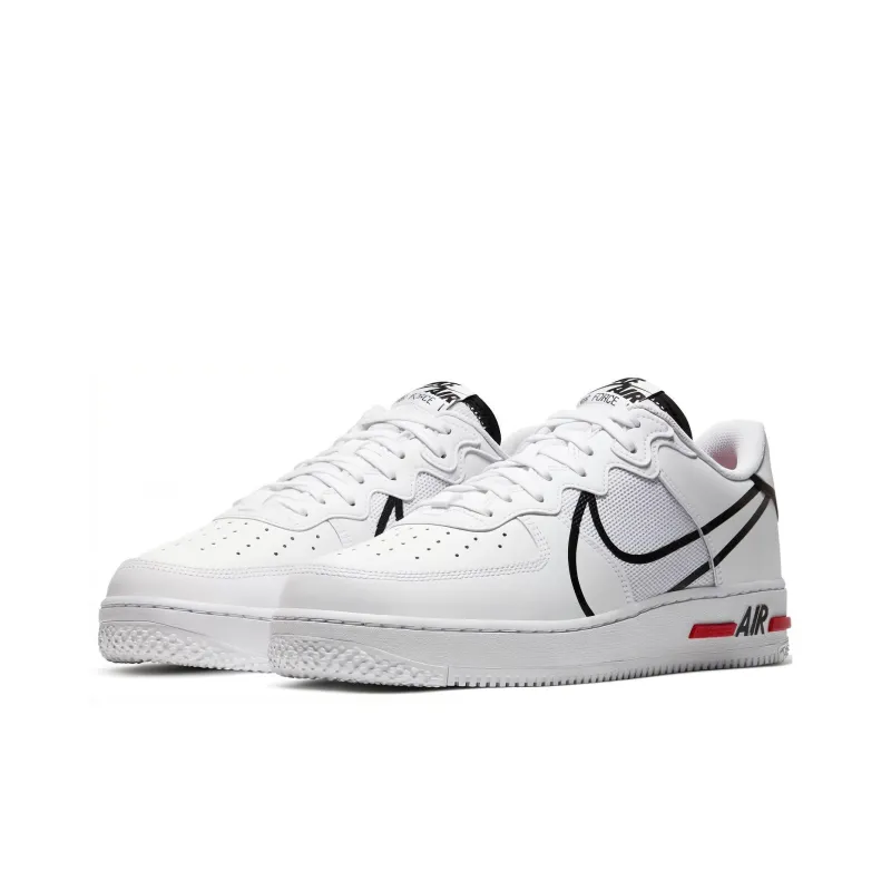 Nike Air Force 1 React White Black Red-2