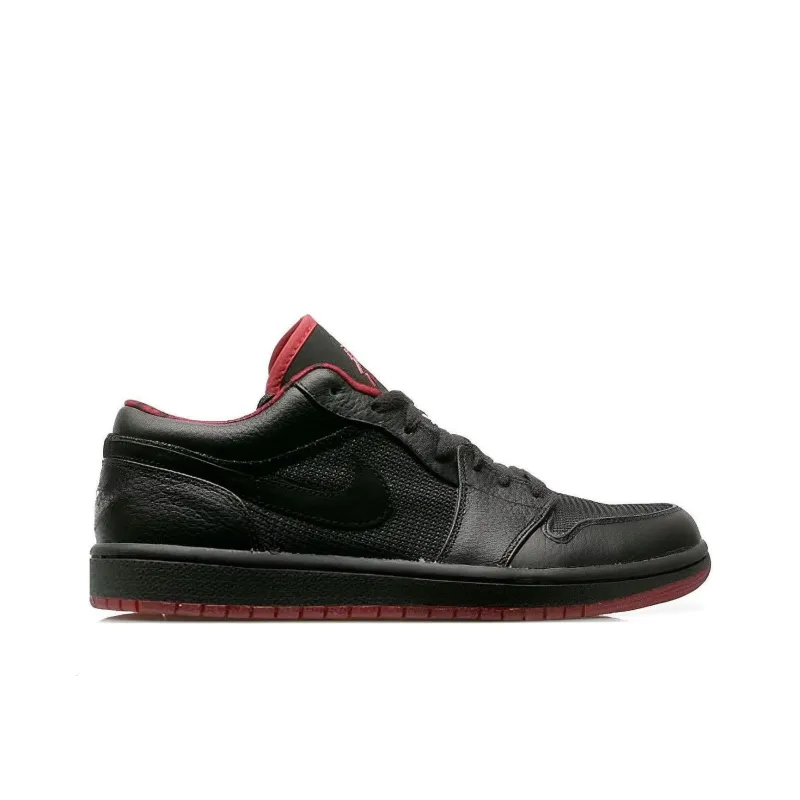 Jordan 1 Retro Low Black Metallic Silver Varsity Red-1