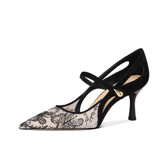 JESSICA SOPHIA One Strap Sandals 7cm Women's Black-0
