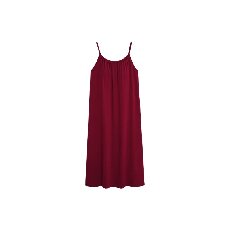 Sha Qian Nightgown Summer Women's Red-0