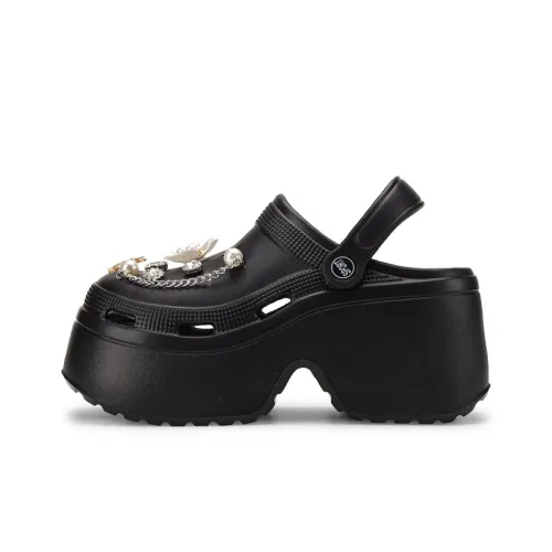 XMISTUO Elegant Versatile Fashion Pearl DIY Closed Toe Sandal Clogs Women's