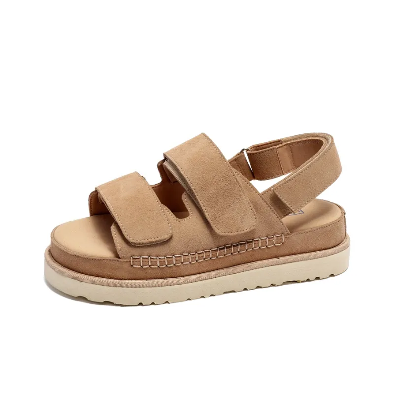 SHUPATE Beach Sandals Unisex Khaki/Chestnut/Black-0