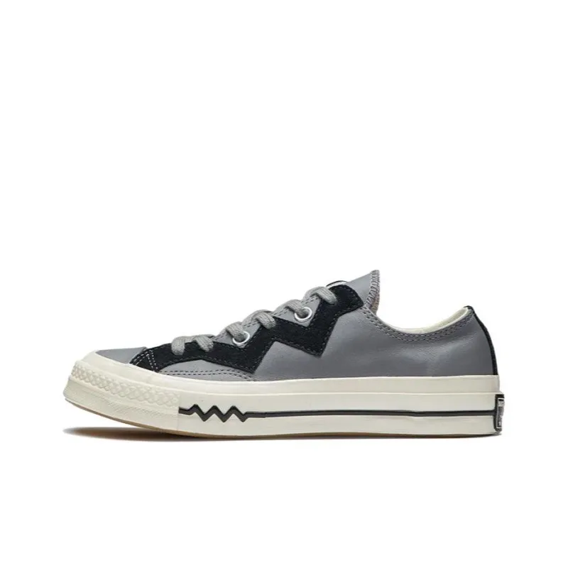 Converse Chuck 1970s Leather Low Top Grey Black Women's-0