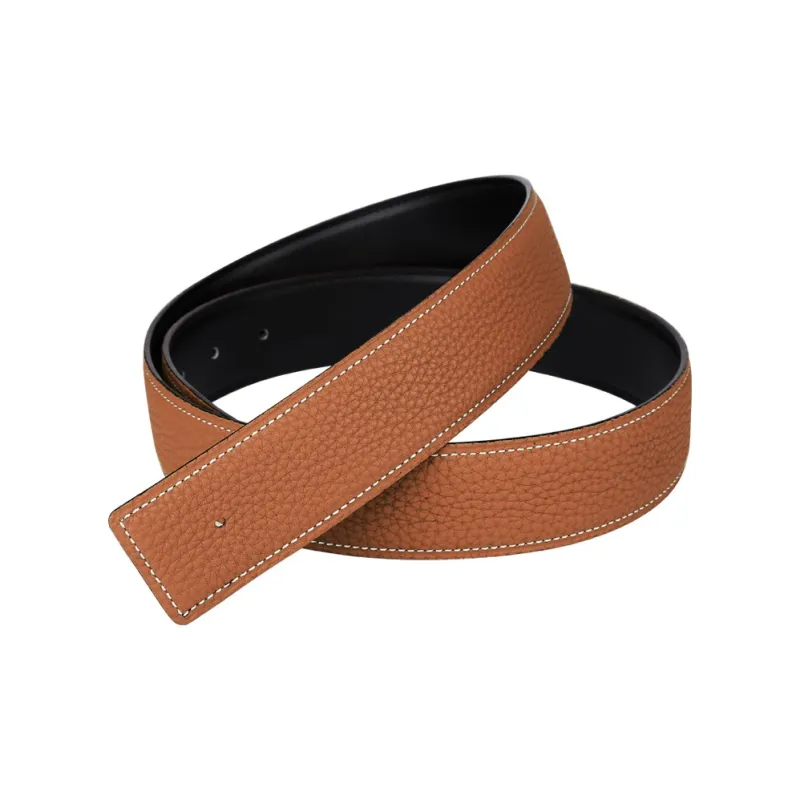 Jaylen Oos Headless H Buckle Smooth Buckle Unique Design Double Sided Top Grain Cow Leather Leather Belts Men's-27