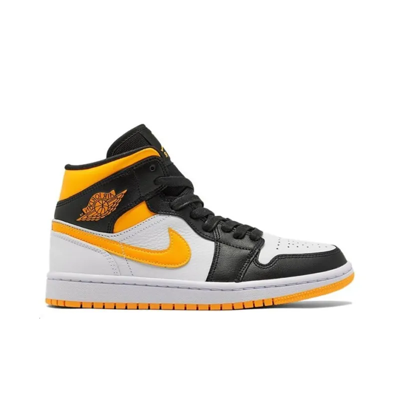 Jordan 1 Mid Laser Orange Black Women's-1