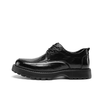 G.N.SHIJIA Men's Casual Shoes Men Low Top Black/Brown
