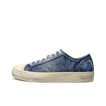 Zuti Vintage Denim Skateboard Shoes Anti Slip Wear Resistant Low Top Canvas Shoes Men's Dark Blue