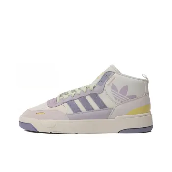 Adidas Originals Post Up Anti Slip Wear Resistant Mid Top Skateboard Shoes Unisex White Purple