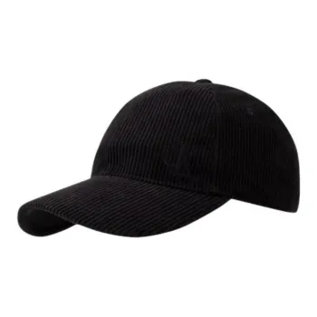 CALVIN KLEIN Polyester Corduroy Metal Baseball Caps Men's Black