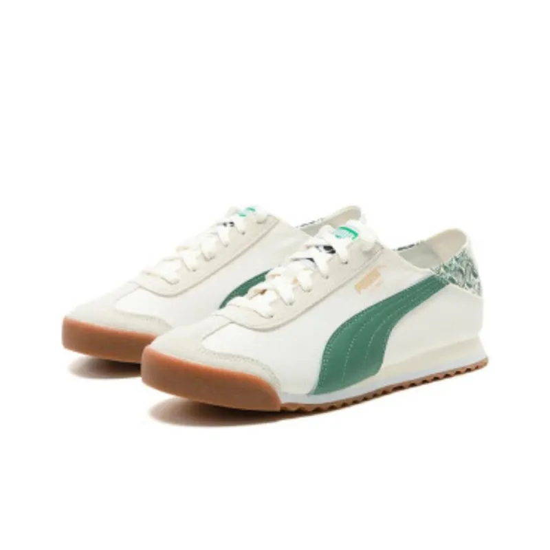 PUMA Roma Durable Breathable Low Top Casual Running Shoes Unisex White Green-2