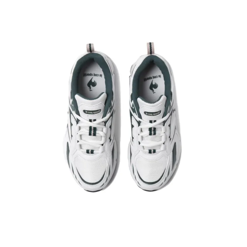 Le Coq Sportif Lightweight And Breathable Low Top Casual Shoes Unisex White Green-3