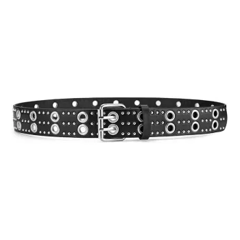 PISHUSHU Y2K Millennium Style PU Leather Belt Women's 4 Colors Available For Selection Width  3.8cm