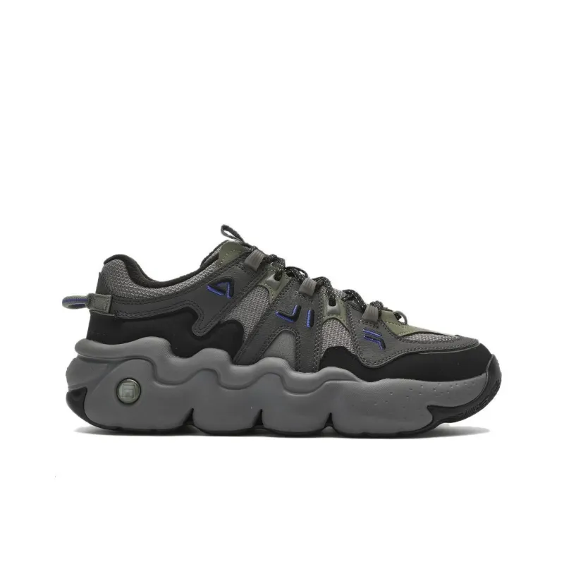 FILA Panini Anti Slip Wear Resistant Low Top Running Shoes Men's Gray-1