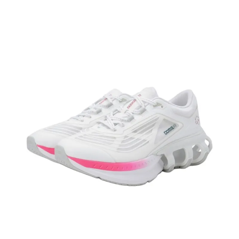 DESCENTE Shock Absorbers With Slip Resistant Features Low Top Casual Running Shoes Unisex White-1