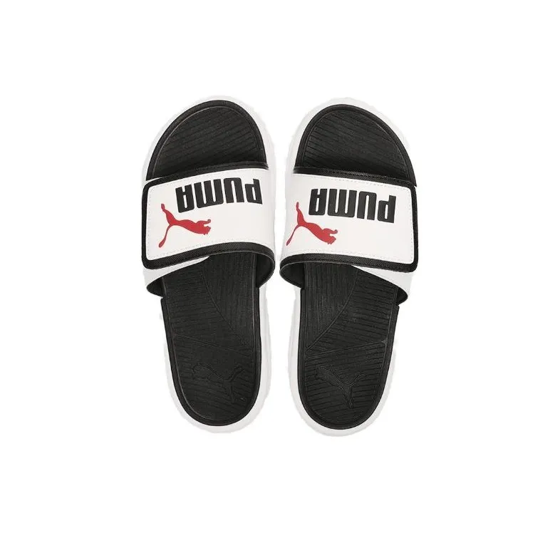 PUMA Royalcat Comfort Slides 'White Black Chili Pepper'-2