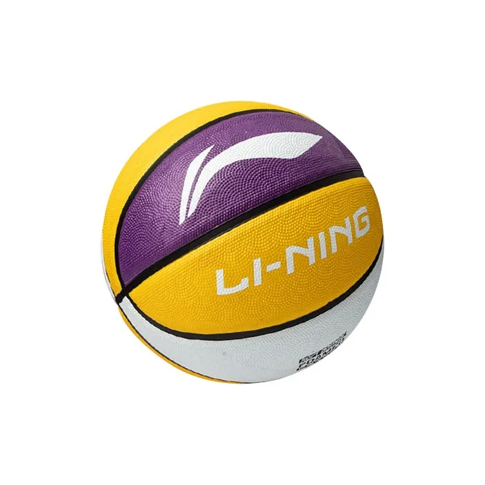 LiNing Rubber Basketball Yellow Purple White Size 5 Size 7 Training Unisex-2