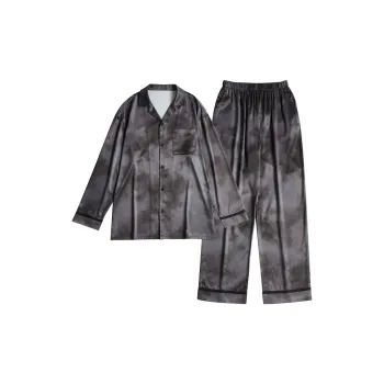 Peninsula City Pajama Set Men's Tie Dye Grey