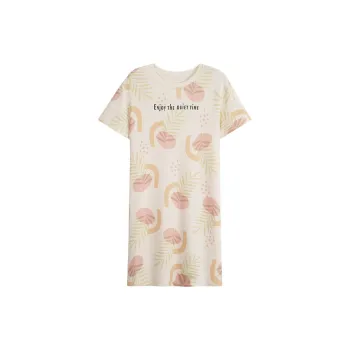 CAIHENGTONG Spring Fall And Summer Nightgown Women's Light Yellow