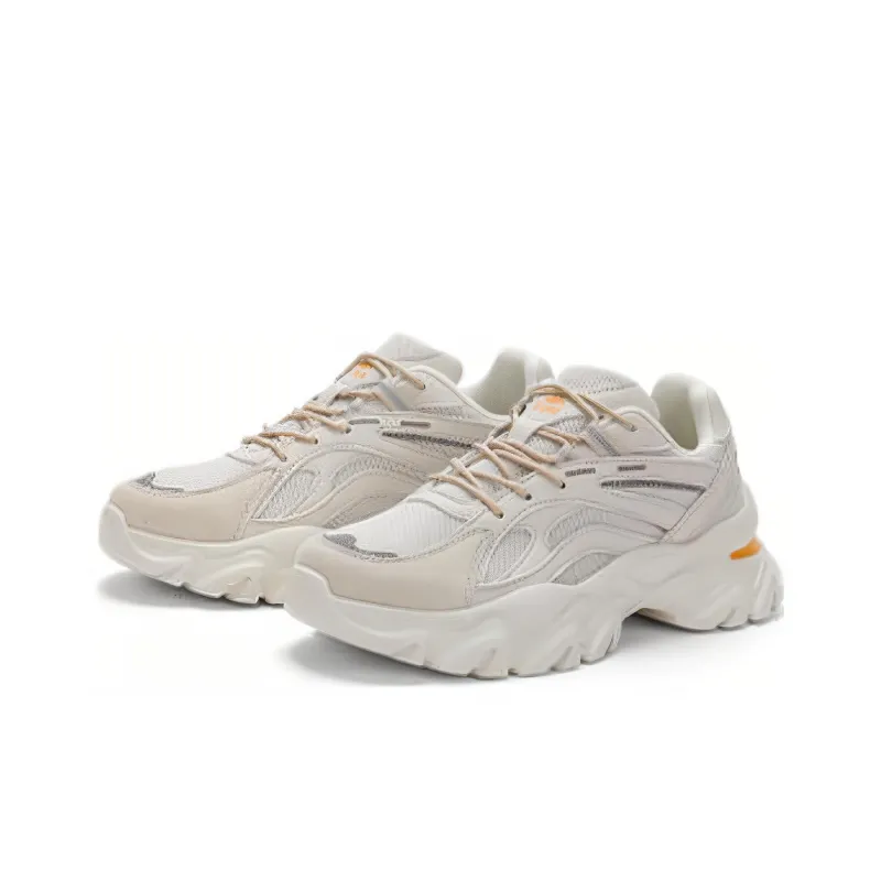 Kappa Slip Resistant And Abrasion Resistant Coverage Low Top Chunky Sneakers Unisex White Gray-3