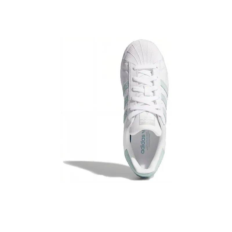 Adidas Superstar 'White/Ash Green/Silver Metallic' Sneakers Women's-4