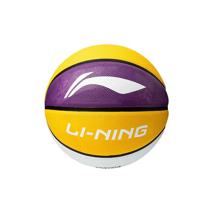 LiNing Rubber Basketball Yellow Purple White Size 5 Size 7 Training Unisex-1