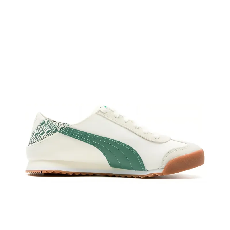 PUMA Roma Durable Breathable Low Top Casual Running Shoes Unisex White Green-1