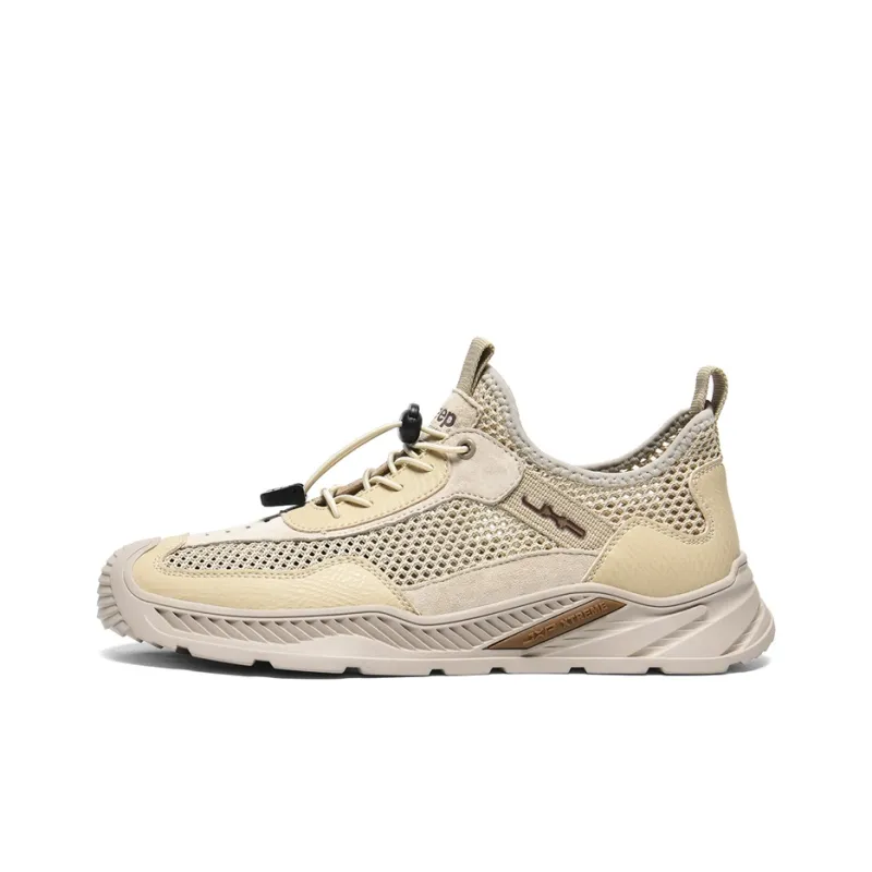 Jeep Shock Absorbers Slip Resistant, Abrasion Resistant, Breathable Low Top Training Running Shoes Men's Beige-0