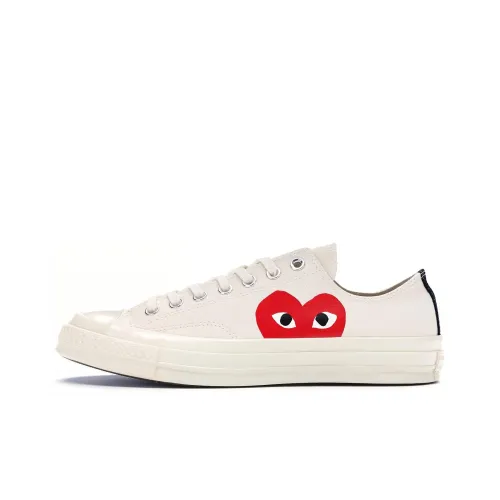 CDG x Converse Chuck Taylor All-Star 70 Ox Comme des Garcons PLAY White Canvas Shoes Unisex