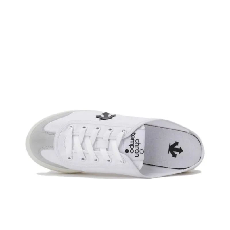DESCENTE Cron Tempo Slip Resistant Closed Toe Slippers Unisex White Black-4