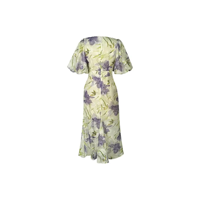 Mapping Short Sleeved Dresses Women's Purple-1