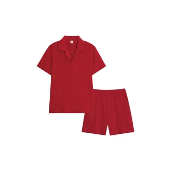 Sha Qian Pajama Set Summer Women's Red
