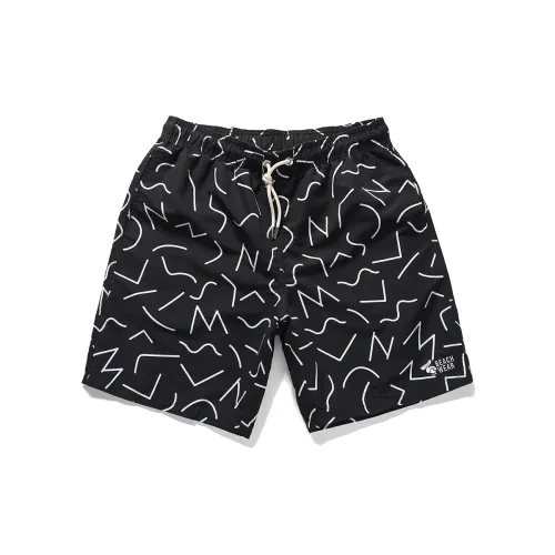 GAILANG Beach Shorts Men All Over Print Black