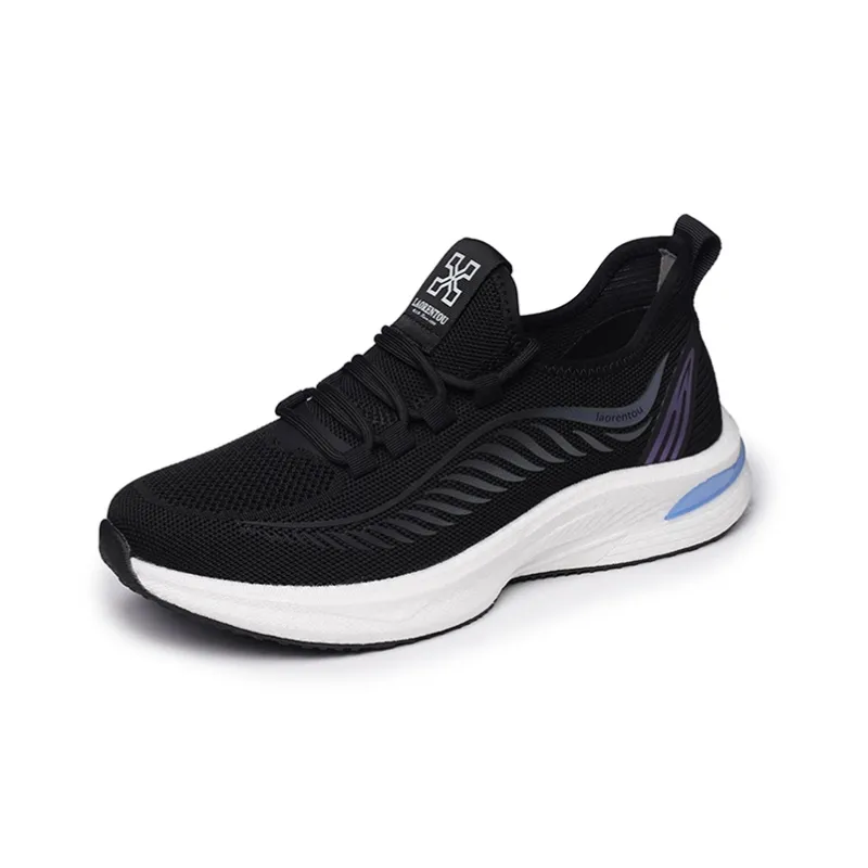 LAORENTOU Running Shoes Men Low Top Black/White-1