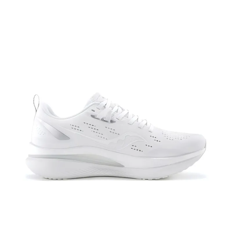 Saucony Cushioning Abrasion Resistant Breathable Low Top Casual Running Shoes Unisex White-1