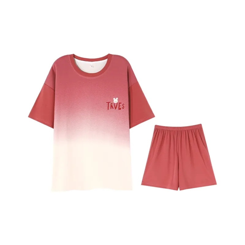 William Pajama Set Women's White Red-0